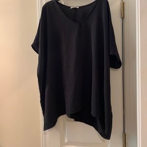 Black poncho blouse size small NWT